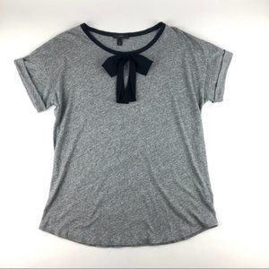 J. Crew Gray Short Sleeve T-Shirt w/Black Bow, XS
